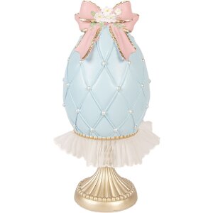 Clayre & Eef decoratief ei blauw-goud Ø 12x28 cm