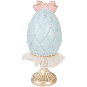 Clayre & Eef decoratief ei blauw-goud Ø 12x28 cm