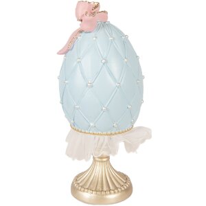 Clayre & Eef decoratief ei blauw-goud Ø 12x28 cm