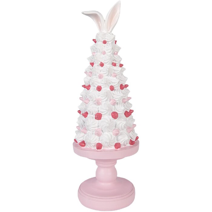 Clayre & Eef kerstdecoratie taart roze-wit Ø 14x39 cm