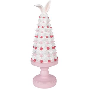 Clayre & Eef kerstdecoratie taart roze-wit Ø...