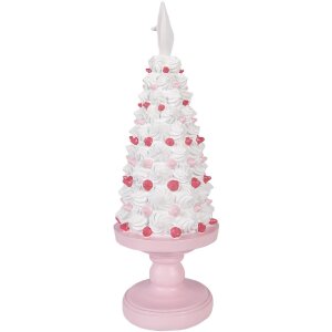 Clayre & Eef kerstdecoratie taart roze-wit Ø...
