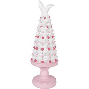 Clayre & Eef kerstdecoratie taart roze-wit Ø 14x39 cm