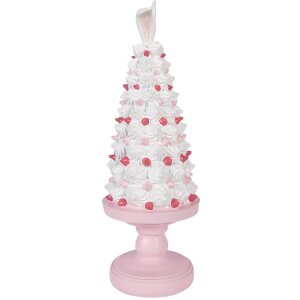 Clayre & Eef kerstdecoratie taart roze-wit Ø 14x39 cm