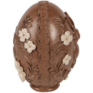 Clayre & Eef decoratief ei bruin-wit Ø 9x13 cm