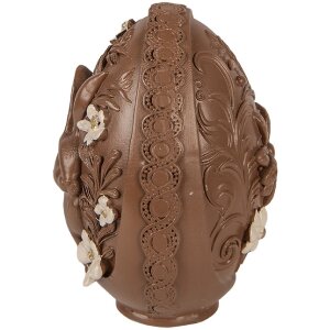 Clayre & Eef kerstdecoratie ei bruin-wit Ø...