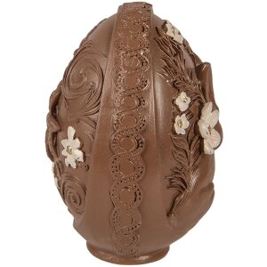 Clayre & Eef kerstdecoratie ei bruin-wit Ø 9x13 cm