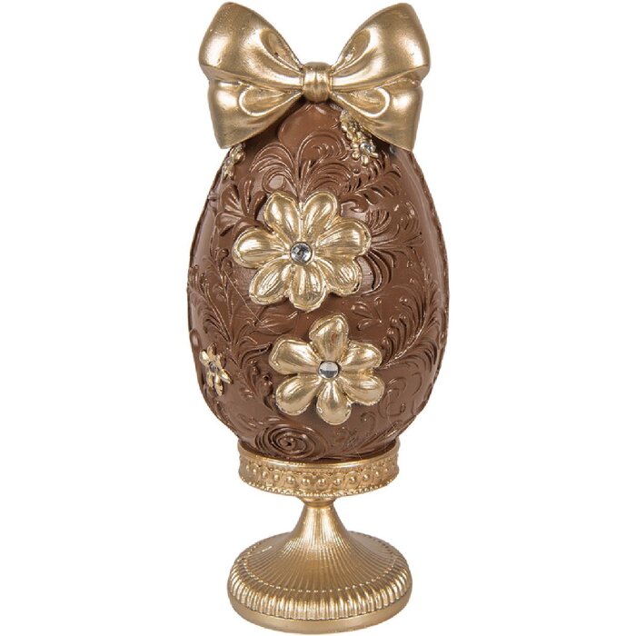 Clayre & Eef Decoratief Ei 10x9x21 cm Bruin-Goud