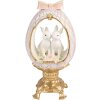 Clayre & Eef Kerstdecoratie Ei met Konijntje Wit-Goud 17x12x31 cm