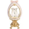 Clayre & Eef Kerstdecoratie Ei met Konijntje Wit-Goud 17x12x31 cm