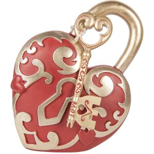 Clayre & Eef kerstdecoratie hart met sleutel rood...