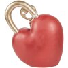 Clayre & Eef kerstdecoratie hart met sleutel rood goud 22x9x30 cm