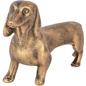 Clayre & Eef decoratief hondbeeld bruin-brons 14x4x8 cm
