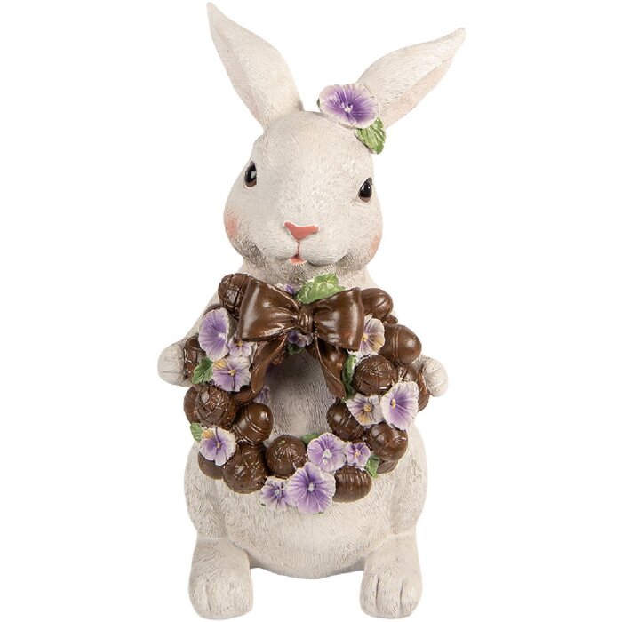 Clayre & Eef decoratief konijn wit-bruin 17x16x30 cm