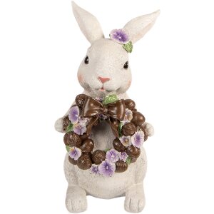 Clayre & Eef decoratief konijn wit-bruin 17x16x30 cm