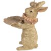 Clayre & Eef decoratief konijn met schaal beige goud 31x20x33 cm