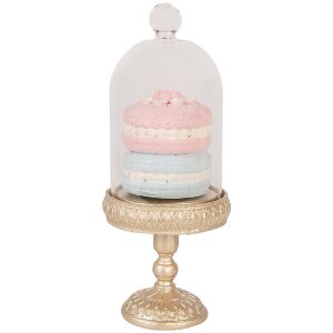 Clayre & Eef Glasglocke met goud- en roze decor...