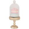 Clayre & Eef Glasglocke met goud- en roze decor Ø 7x17 cm