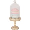 Clayre & Eef Glasglocke met goud- en roze decor Ø 7x17 cm