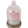 Clayre & Eef Glasglocke met goud- en roze decor Ø 7x17 cm