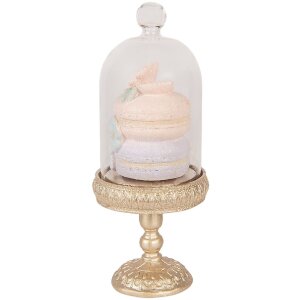 Clayre & Eef Glasglocke met goud- en roze decoratie...