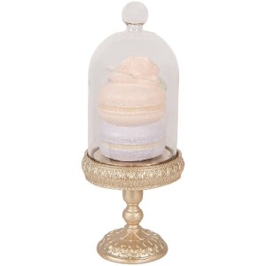 Clayre & Eef Glasglocke met goud- en roze decoratie Ø 7x17 cm