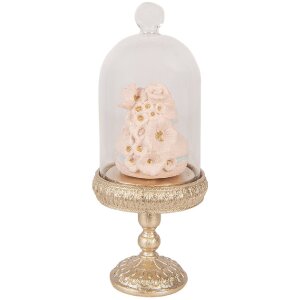 Clayre & Eef Glasglocke met goud- en roze decoratie...