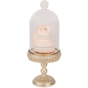 Clayre & Eef Glasglocke met goud- en roze decoratie...