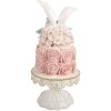 Clayre & Eef tafeldecoratie tortenvorm wit-roze Ø 17x35 cm