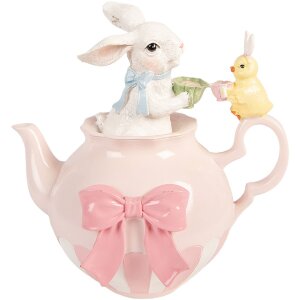 Clayre & Eef decoratief konijn wit roze 20x14x20 cm