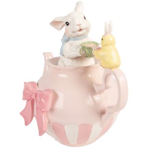 Clayre & Eef decoratief konijn wit roze 20x14x20 cm