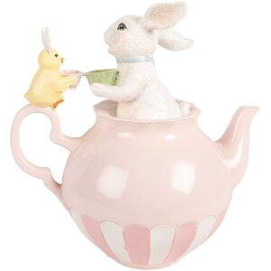 Clayre & Eef decoratief konijn wit roze 20x14x20 cm