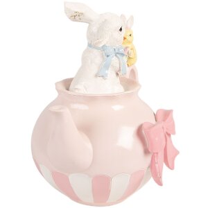 Clayre & Eef decoratief konijn wit roze 20x14x20 cm