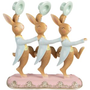 Clayre & Eef decoratief konijn bruin-blauw 23x8x25 cm