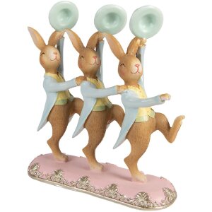 Clayre & Eef decoratief konijn bruin-blauw 23x8x25 cm