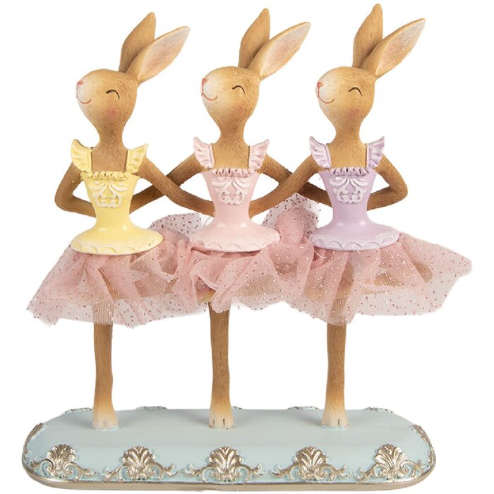 Clayre & Eef kerstdecoratie kaninje bruin-roze 23x8x25 cm