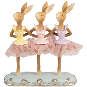 Clayre & Eef kerstdecoratie kaninje bruin-roze...