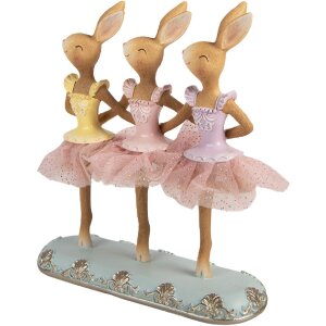 Clayre & Eef kerstdecoratie kaninje bruin-roze...