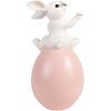 Clayre & Eef Decoratief Konijn op Ei Wit Roze 16x15x29 cm