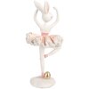 Clayre & Eef Kerstdecoratie Konijn 16x16x35 cm Wit Roze