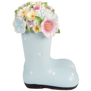 Clayre & Eef kerstdecoratie stiefel blauw-wit 20x18x26 cm