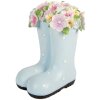Clayre & Eef kerstdecoratie stiefel blauw-wit 20x18x26 cm