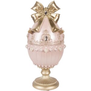 Clayre & Eef kerstdecoratie-ei, roze-goud, Ø...