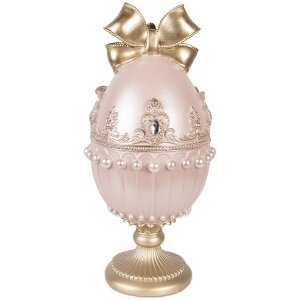 Clayre & Eef kerstdecoratie-ei, roze-goud, Ø 15x31 cm