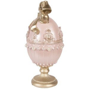 Clayre & Eef kerstdecoratie-ei, roze-goud, Ø 15x31 cm