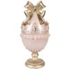 Clayre & Eef kerstdecoratie-ei, roze-goud, Ø 15x31 cm