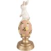 Clayre & Eef Kerstdecoratie Kanijn op Ei Wit Roze Ø 10x26 cm