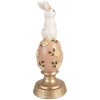 Clayre & Eef Kerstdecoratie Kanijn op Ei Wit Roze Ø 10x26 cm