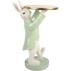 Clayre & Eef decoratieve konijnfiguur wit en groen 19x14x28 cm
