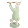 Clayre & Eef decoratieve konijnfiguur wit en groen 19x14x28 cm